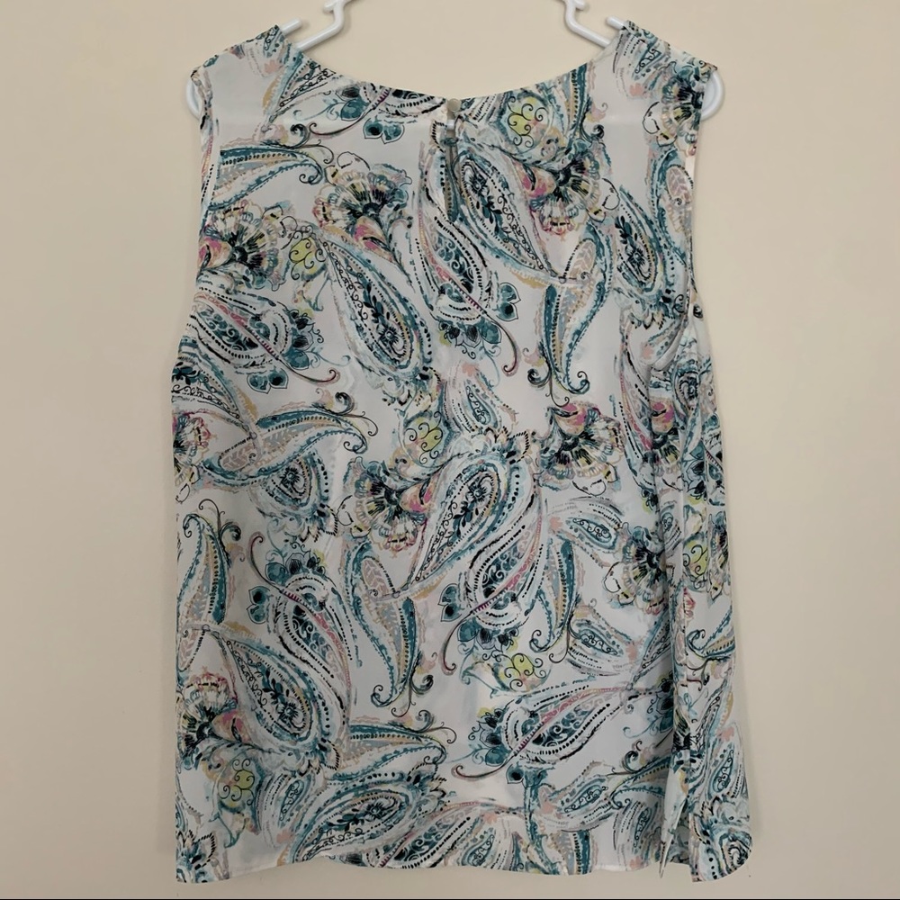 Talbots Paisley Sleeveless Blouse - Picture 8 of 9